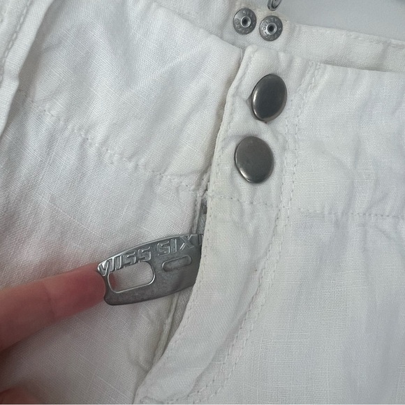 Miss Sixty Y2K Vintage White Cargo Linen Jogger Pants - Picture 3 of 12